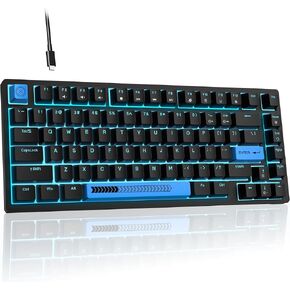 Aimzone Backlit Gaming Keyboard, Ergonomic Quiet Membrane Led Keyboards, 8 Extra On-Board Multimedia Keys, Anti-Ghosting, Dedicated Media Control, Wired, USB, Black