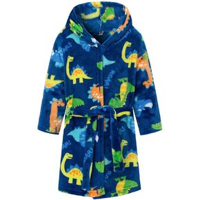 SRVNFBKT Boys Girls Robe Soft Fleece Bathrobe for Kids White Strawberry 5-6Y
