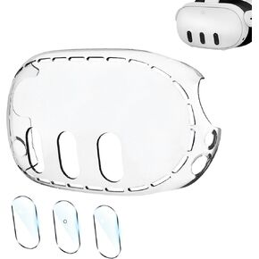 Upgraded Camera Lens Protector and Plastic Protective Shell Cover Set for Meta Quest 3, Accessories for Oculus Quest 3 - Frosted Clear