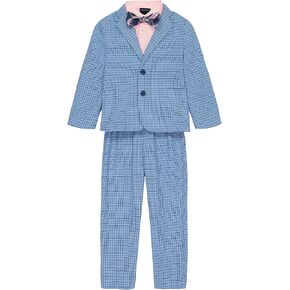 Nautica Boys' Little 4-Piece Suit Set with Dress Shirt, Tie, Jacket, and Pants, Mouse Grey, 6