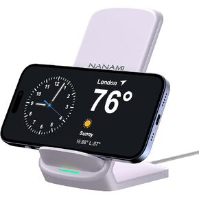 شاحن NANAMI اللاسلكي [عبوتين] - حامل شحن لاسلكي سريع معتمد من Qi بقدرة 10 وات لهاتف Apple iPhone 15/14/14 Pro/13/12/11/8، قاعدة شحن هاتف لاسلكية لهاتف Samsung Galaxy S23/S22/S21/Note 20، بكسل 6 in Kuwait