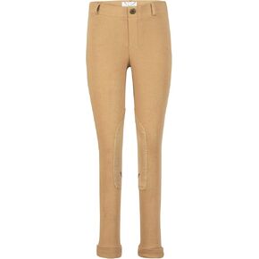 TuffRider Children's Starter Lowrise Pull-On Jods | Children UltraGripp Knee Patch Horse Riding Pants | Children's Equestrian Schooling Tights (US - 10 / UK - 14, Lilac Grey)
