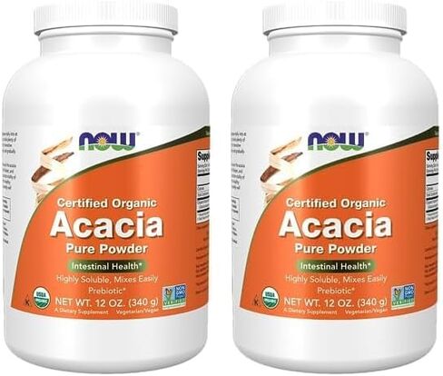 NOW Supplements، مسحوق أكاسيا النقي، عضوي معتمد، عالي الذوبان، يمتزج بسهولة، صحة الأمعاء*، 12 أونصة in Saudi Arabia