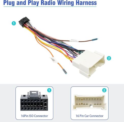 Jayubien Radio Wiring Harness with RCA Adapters for Hyundai Elantra Sonata Tucson Accent Kia 16Pin ISO Android Stereo Connector to 38/35 Pin Car Radio Connector Plug in Kuwait