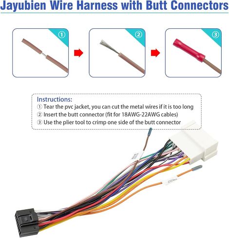 Jayubien Radio Wiring Harness with RCA Adapters for Hyundai Elantra Sonata Tucson Accent Kia 16Pin ISO Android Stereo Connector to 38/35 Pin Car Radio Connector Plug in Kuwait