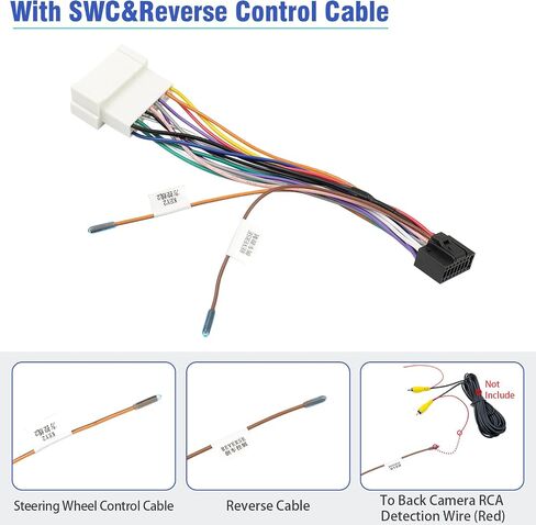Jayubien Radio Wiring Harness with RCA Adapters for Hyundai Elantra Sonata Tucson Accent Kia 16Pin ISO Android Stereo Connector to 38/35 Pin Car Radio Connector Plug in Kuwait