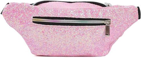 Holographic Rave Gold Gravel Glitter Fanny Pack For Women Grils Festival Waist Belt Bags -Gold Gravel in Saudi Arabia