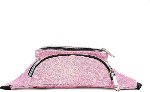 Holographic Rave Gold Gravel Glitter Fanny Pack For Women Grils Festival Waist Belt Bags -Gold Gravel in Saudi Arabia