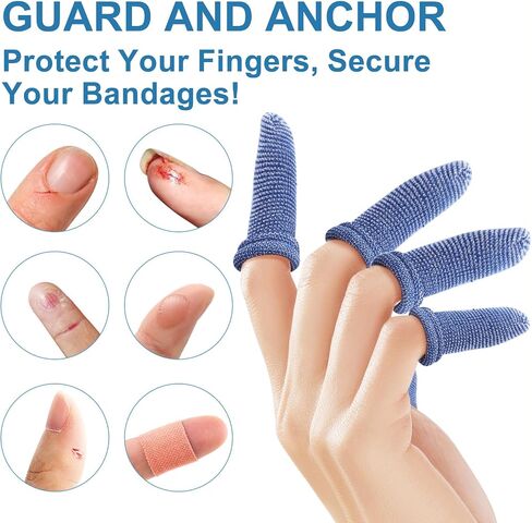 مهود الأصابع الكبيرة من ديمورا، 60 قطعة من واقيات الأصابع لأطراف الأصابع، ضمادات أصابع مسامية للعناية بالجروح، قفازات أصابع مرنة للتعامل مع البضائع، أعمال البستنة، اللياقة البدنية، أزرق in Kuwait