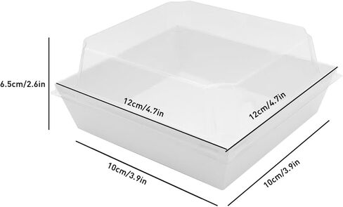 50 عبوة من علب الكيك الصغيرة مقاس 10.16 سم، وصناديق المعجنات الصغيرة، وصناديق الحلوى، وصناديق المكافآت الشفافة، وحاويات شرائح الكعك للاستعمال مرة واحدة للفحم والفراولة والسلع المخبوزة (أسود) in Kuwait