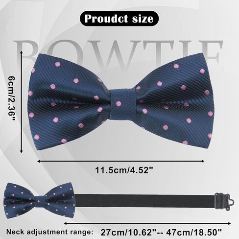 Luckyvestir Bow Tie,Black/Red Bow Ties for Men, Pre-tied Men's Bow Ties, Adjustable Polka Dot Bowtie in Saudi Arabia