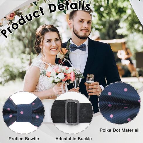 Luckyvestir Bow Tie,Black/Red Bow Ties for Men, Pre-tied Men's Bow Ties, Adjustable Polka Dot Bowtie in Saudi Arabia