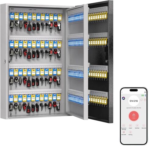 صندوق قفل WeHere 24 مفتاحًا، 16 خزانة مفاتيح مع قفل مركب وعلامات مفاتيح، صندوق قفل مثبت على الحائط منظم للمفاتيح، تخزين أمان المفاتيح للجراج، المكتب، هولتيل، المنزل in Kuwait