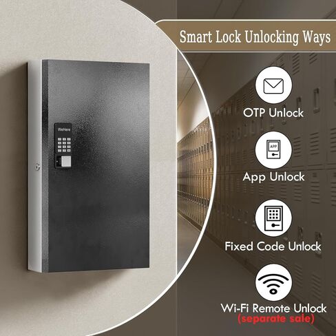 صندوق قفل WeHere 24 مفتاحًا، 16 خزانة مفاتيح مع قفل مركب وعلامات مفاتيح، صندوق قفل مثبت على الحائط منظم للمفاتيح، تخزين أمان المفاتيح للجراج، المكتب، هولتيل، المنزل in Kuwait