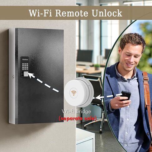 صندوق قفل WeHere 24 مفتاحًا، 16 خزانة مفاتيح مع قفل مركب وعلامات مفاتيح، صندوق قفل مثبت على الحائط منظم للمفاتيح، تخزين أمان المفاتيح للجراج، المكتب، هولتيل، المنزل in Kuwait