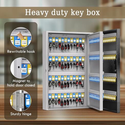 صندوق قفل WeHere 24 مفتاحًا، 16 خزانة مفاتيح مع قفل مركب وعلامات مفاتيح، صندوق قفل مثبت على الحائط منظم للمفاتيح، تخزين أمان المفاتيح للجراج، المكتب، هولتيل، المنزل in Kuwait