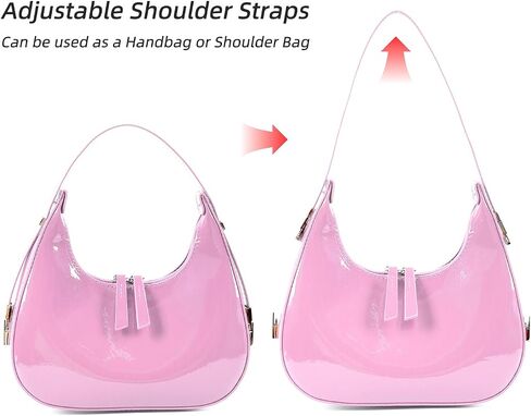 Didida Y2K Moon Bag Women's Crescent Shoulder Bag Retro Handbags Top Handle Patent Leather Cute Small Underarm Bag in Kuwait