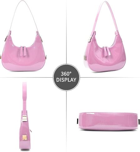Didida Y2K Moon Bag Women's Crescent Shoulder Bag Retro Handbags Top Handle Patent Leather Cute Small Underarm Bag in Kuwait