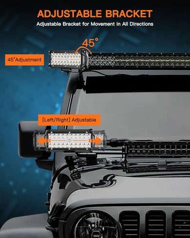 طقم شريط إضاءة LED 7 بوصة مع سرج سلك مفتاح الروك 2 قطعة 24000LM LED أضواء قرنة ثلاثية الصفوف البيضاء بقعة الفيضانات كومبو شعاع أضواء الطرق الوعرة لشاحنة ATV SUV UTV قارب IP68 مقاوم للماء in Kuwait