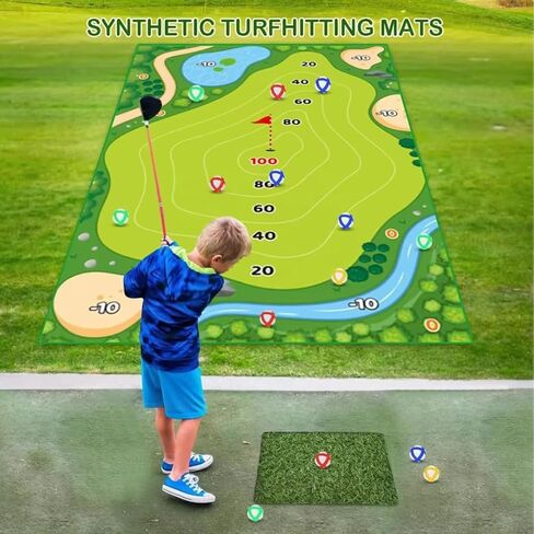 Golf Chipping Game Mat, Sticky Golf Game with Golf Club, Sticky Golf Mat Game, Backyard Golf Game, Golf Hitting Training Mat practice, Golf Games for Adults Outdoor, Home in Saudi Arabia