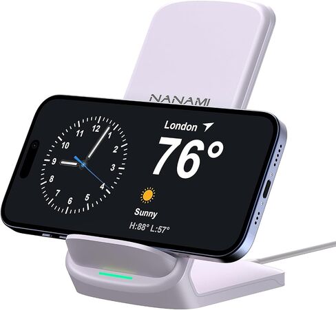 NANAMI Wireless Charger [2 Pack] - 10W Qi-Certified Fast Wireless Charging Stand for Apple iPhone 15/14/14 Pro/13/12/11/8, Cordless Phone Charger Dock for Samsung Galaxy S23/S22/S21/Note 20, Pixel 6 in Saudi Arabia