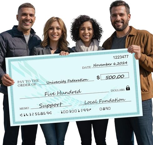 شيك كبير مستدام - شيك كبير مقاس 76.2 سم × 40.64 سم قابل لإعادة الاستخدام، شيك كبير، شيكات كبيرة قابلة لإعادة الاستخدام، لوحة مسح جاف للعروض التقديمية، فحص عرض جامبو مضحك ومضحك، واقعي للأوقاف والتبرعات in Kuwait