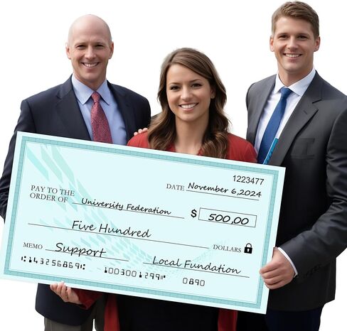 شيك كبير مستدام - شيك كبير مقاس 76.2 سم × 40.64 سم قابل لإعادة الاستخدام، شيك كبير، شيكات كبيرة قابلة لإعادة الاستخدام، لوحة مسح جاف للعروض التقديمية، فحص عرض جامبو مضحك ومضحك، واقعي للأوقاف والتبرعات in Kuwait