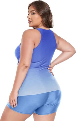 ملابس سباحة نسائية من COOTRY مقاس كبير تانكيني مكونة من قطعتين لباس سباحة متواضع مع واقي من الطفح الجلدي مع شورت in Kuwait