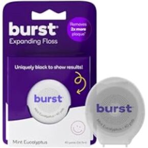 BURST Expanding Dental Floss - Parent - Stain-Absorbing, Woven Tooth Floss with Xylitol Coating to Fight Cavities - Vegan, Paraben Free - Mint Eucalyptus (160 Foot)