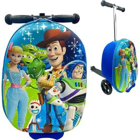 Fast Forward Kid’s Licensed 18" Ride-On Suitcase Scooter - Lightweight Carry-On Luggage Scooter With LED Light Up Wheels (Spider-Man)