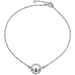 Celtic Love Knot Triquetra Round Shape Knotwork Anklet Ankle Bracelet For Women .925 Sterling Silver Adjustable 9 To 10 Inch With Extender