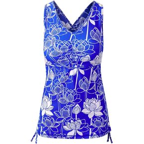 UV SKINZ Swim Tankini for Women - UPF 50+ Sun Protection, Modest Swim Tank Top, Swimsuit Top, Tankini Top with Bra Support - Forest Botanical - L in Kuwait