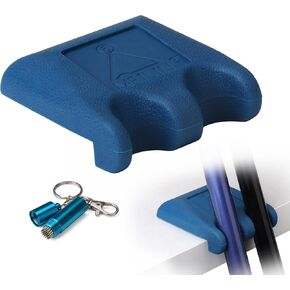 Portable Cue Stick Rack Holds 2 Cues Rest Cue Stick Holder Against Table, Bar or Chair – Made of Rubber-Weighted By Iron Inside, With Non-slip Pad (blue)
