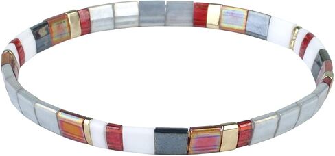 KELITCH Tila Beads Stretch Bracelets Wrap Friendship Bracelets Women Beach Bracelets - Green 12K in Saudi Arabia