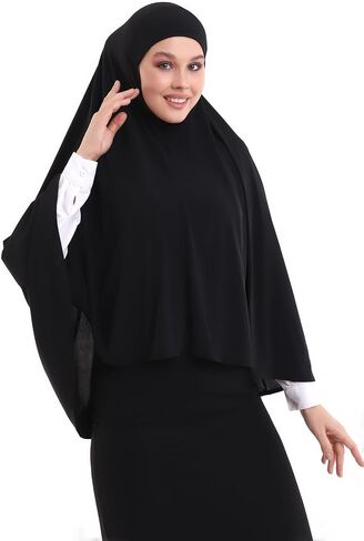 ihvan online, Women Muslim Hijab Cover, Islamic Khimar, Long Salah Clothes. Prayer Hijab for Women, Color:Brown in Saudi Arabia