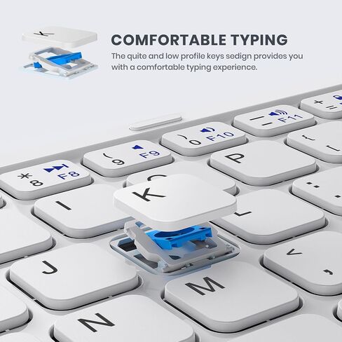 GEODMAER Foldable Bluetooth Keyboard, Portable Full Size Folding Keyboard with Touchpad, PU Leather, Wireless Travel Keyboard for Windows, iOS, Android, Mac in Saudi Arabia