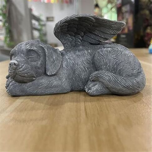 MOOCOCO Angel Dog Cat Memorial Stones Statue, Pet Memorial Stones, Pet Memorial Tombstone Garden Decor Puppy Tombstone Sculpture Ornaments (Angel CAT) in Saudi Arabia