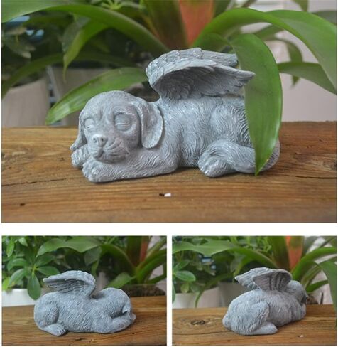 MOOCOCO Angel Dog Cat Memorial Stones Statue, Pet Memorial Stones, Pet Memorial Tombstone Garden Decor Puppy Tombstone Sculpture Ornaments (Angel CAT) in Saudi Arabia