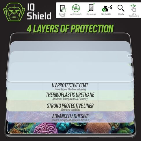 IQShield 2 Pack Screen Protector for Samsung Galaxy S22 Plus / S22+Plus 5G Case Friendly Easy Installation Fingerprint Unlock Anti-Bubble Clear TPU Film in Kuwait