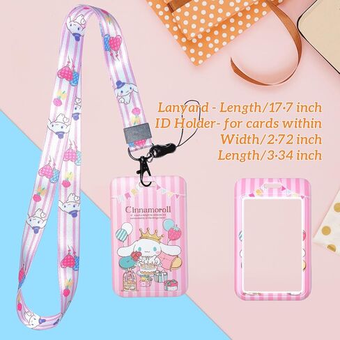 حامل شارة هوية كرتونية لطيفة مع حبل قصير، حامل بطاقة ائتمان الهوية، حبال كرتونية لشارات الهوية، حبل سلسلة مفاتيح Kawaii للفتيات والنساء هدية للممرضات (قطعة واحدة) in Kuwait