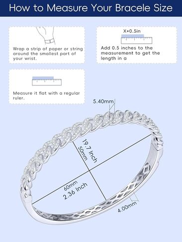 KSTYLE Moissanite Bracelet for Women, 18K White Gold Plated S925 Sterling Silver Bracelets |D Color VVS1| 1.2ct Moissanite Bangle Bracelets, Vintage Swallowtail Setting in Saudi Arabia