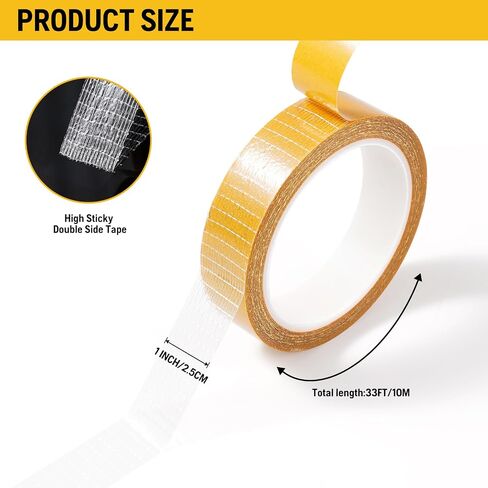 Double Sided Carpet Tape for Area Rugs - Keep Rug from Moving Around,Thin but Super Sticky 1.41 in × 33 FT(10m) in Saudi Arabia