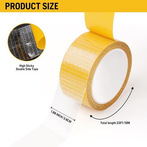 Double Sided Carpet Tape for Area Rugs - Keep Rug from Moving Around,Thin but Super Sticky 1.41 in × 33 FT(10m) in Saudi Arabia