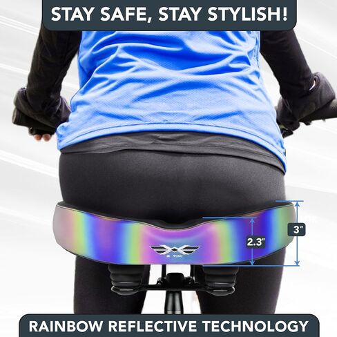 X WING New-Age Noseless Bike Seat Cushion for Men & Women - Extra Padding & Wide - Suitable for City, Electric, Stationary Bikes - Compatible with Peloton Bikes – Wide Winged Bike Seat with Cushion in Saudi Arabia