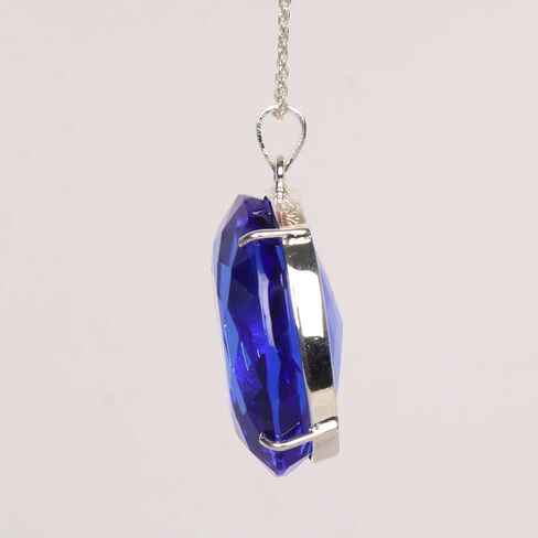 GEMHUB Violet Amethyst 127 Carat Oval Shape Gemstone Pendant Without Chain Sterling Silver Jewelry Fashion in Saudi Arabia