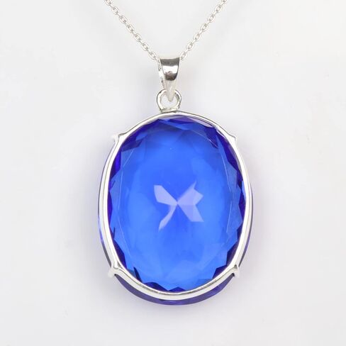 GEMHUB Violet Amethyst 127 Carat Oval Shape Gemstone Pendant Without Chain Sterling Silver Jewelry Fashion in Saudi Arabia