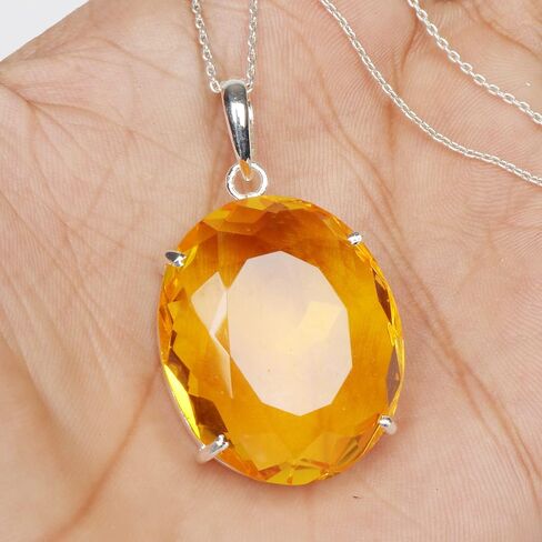 GEMHUB Violet Amethyst 127 Carat Oval Shape Gemstone Pendant Without Chain Sterling Silver Jewelry Fashion in Saudi Arabia