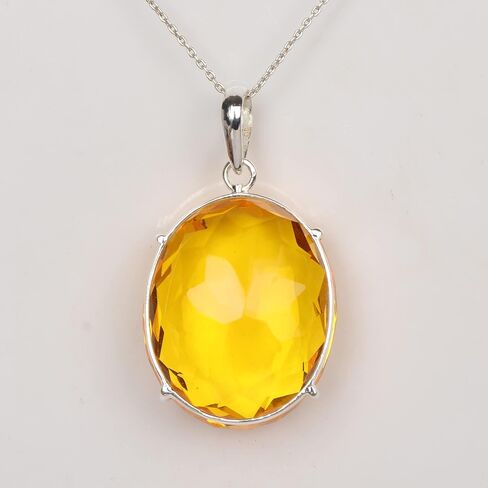 GEMHUB Violet Amethyst 127 Carat Oval Shape Gemstone Pendant Without Chain Sterling Silver Jewelry Fashion in Saudi Arabia