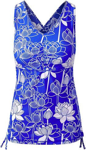 UV SKINZ Swim Tankini for Women - UPF 50+ Sun Protection, Modest Swim Tank Top, Swimsuit Top, Tankini Top with Bra Support - Forest Botanical - L in Kuwait
