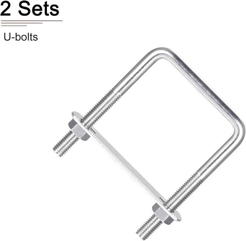 M8x60x90mm(ThreadxWxL) Square U Bolt - 2Pack - Good for Trailer Pipe Replacement Parts - 304 Stainless Steel U Shape Bolts in Saudi Arabia